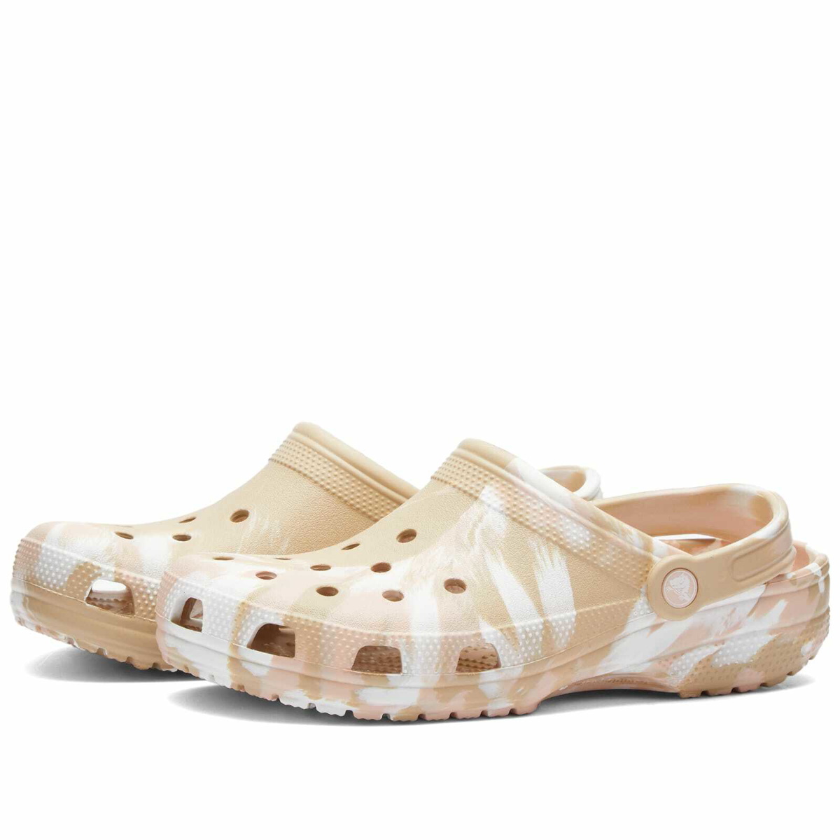 Photo: Crocs Classic Marbled Clog in Chai/Pink Rose