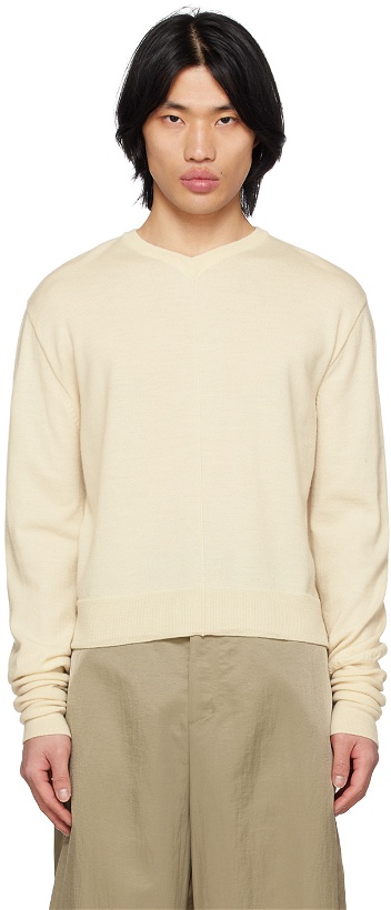 Photo: Birrot Off-White Cutout Sweater