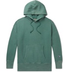 CHAMPION - Logo-Embroidered Fleece-Back Cotton-Blend Jersey Hoodie - Green