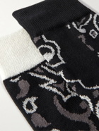 Sacai - Bandana-Jacquard Cotton-Blend Socks - Black