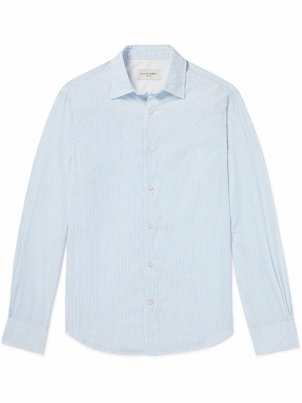 Photo: Officine Générale - Giacomo Striped Cotton-Poplin Shirt - Blue
