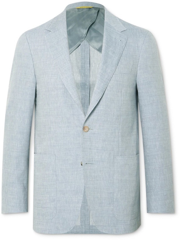 Photo: Canali - Unstructured Linen and Wool-Blend Suit Jacket - Blue