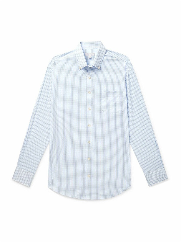 Photo: Peter Millar - Hanford Button-Down Collar Checked Twill Shirt - Blue