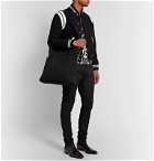 SAINT LAURENT - Foldable Leather-Trimmed Faille Tote Bag - Black