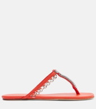 Christopher Esber Pierced embellished leather thong sandals
