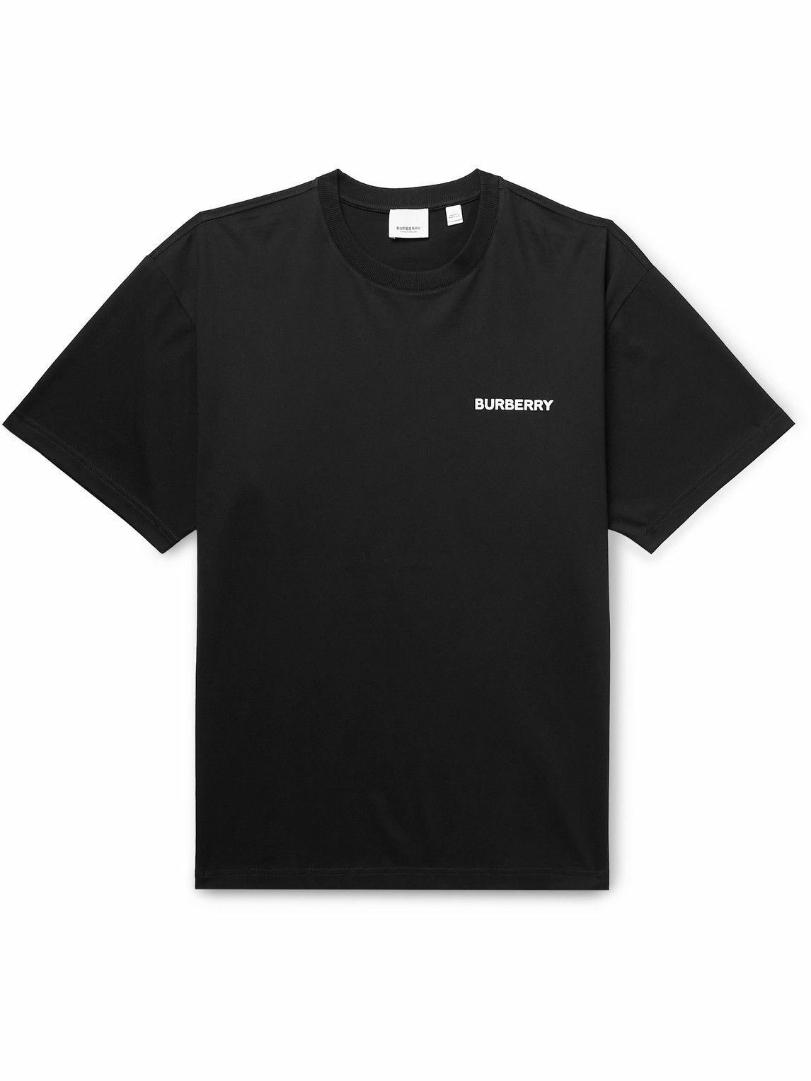 Burberry - Logo-Print Cotton-Blend Jersey T-Shirt - Black Burberry