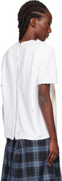 Pushbutton White Crying Girl Sequin T-shirt