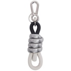 Loewe Silver and White Knot Charm Keychain