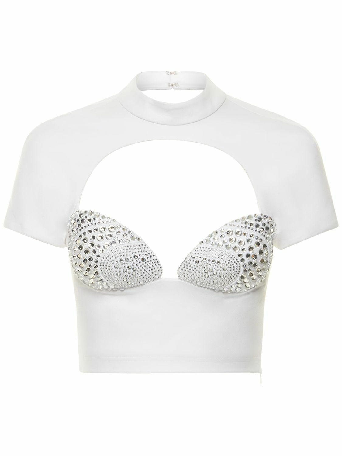 Photo: AREA - Embellished Mussel Cup T-shirt