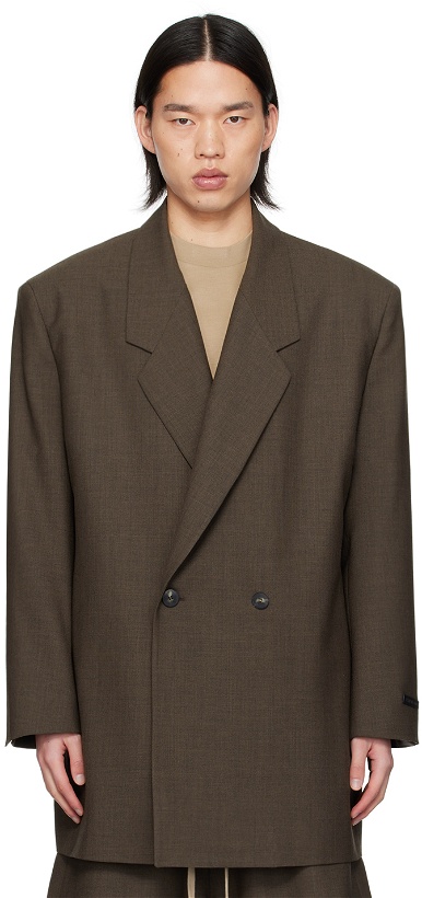 Photo: Fear of God Brown Double-Breasted Blazer