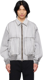 Solid Homme Gray Faded Denim Jacket