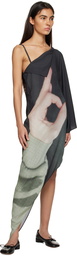 MM6 Maison Margiela Black Hand Sign Midi Dress