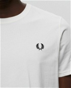 Fred Perry Crew Neck T Shirt White - Mens - Shortsleeves