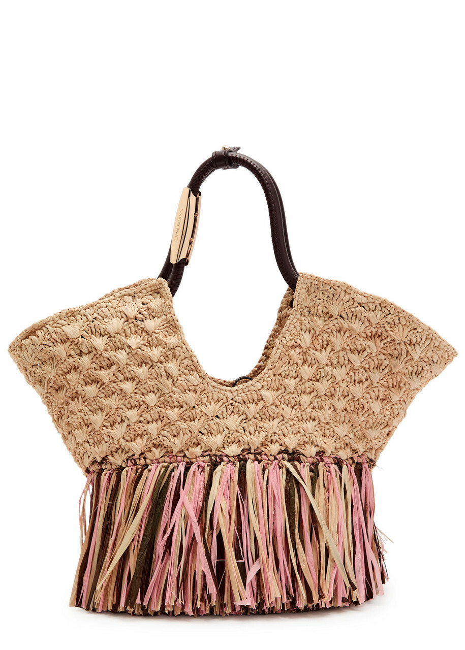 Zimmermann Goldentime Small Fringed Raffia Tote bag - Natural - One Size