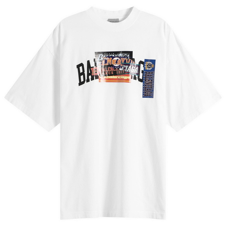 Photo: Balenciaga Men's Bumper Stickers T-Shirt in White