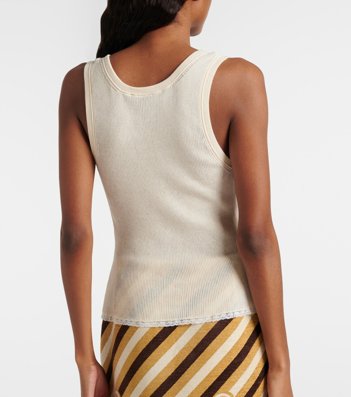 Gucci Ribbed-knit cotton tank top