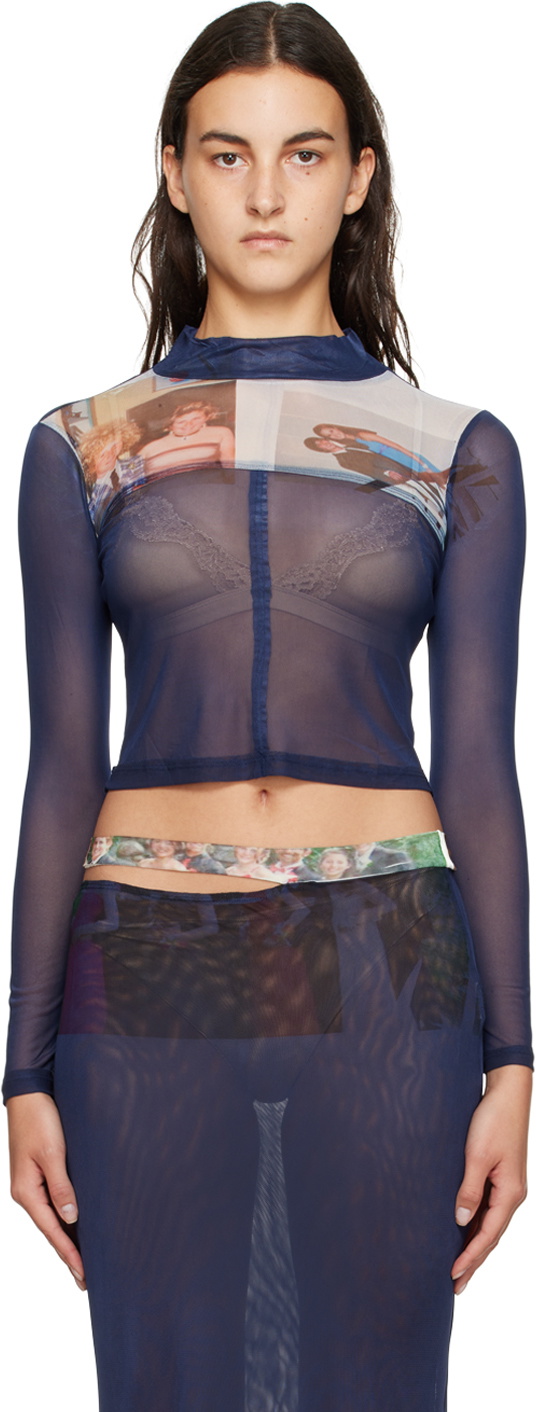 Eckhaus Latta Navy Prom Turtleneck
