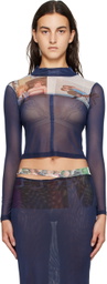 Eckhaus Latta Navy Prom Turtleneck