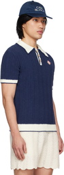 Casablanca Navy Patch Polo