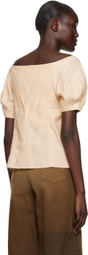 Chloé Beige Off-The-Shoulder Blouse