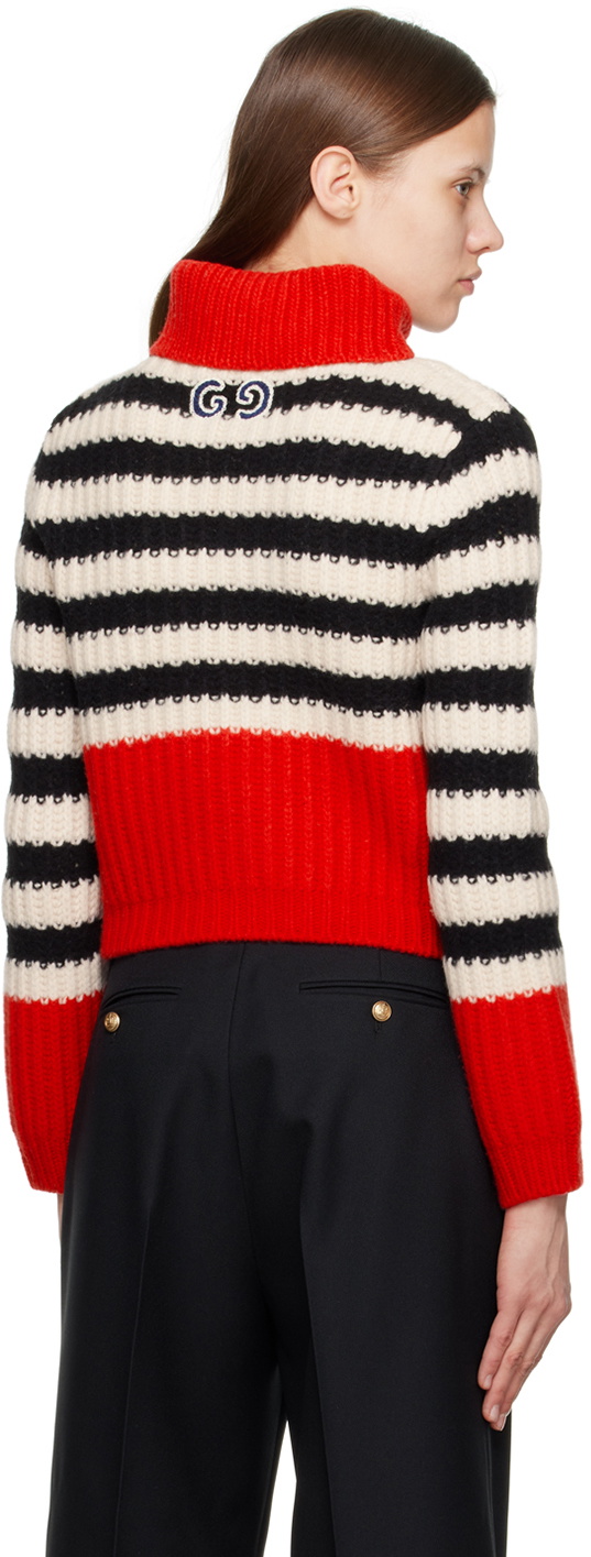 Gucci Red GG Stripe Turtleneck
