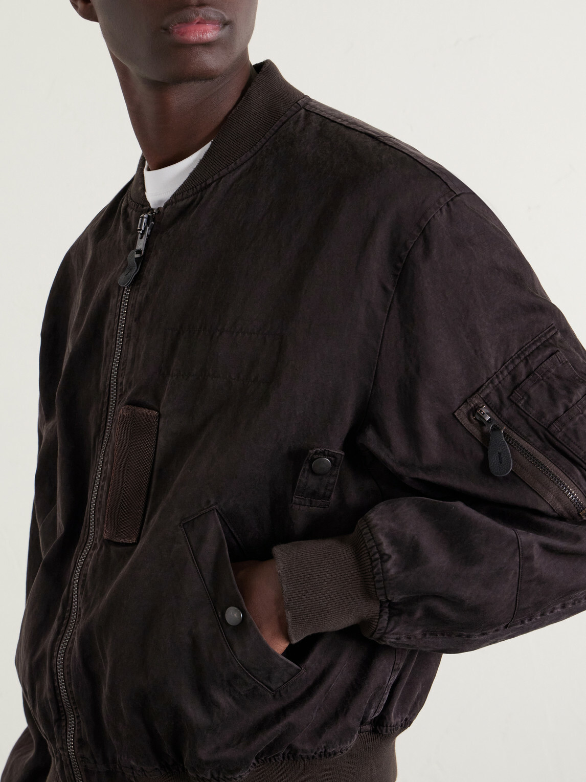 A.PRESSE - B-15C Cotton and Silk-Blend Bomber Jacket - Brown