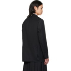 Simone Rocha Black Double Breasted Grommet Ring Hem Slice Blazer