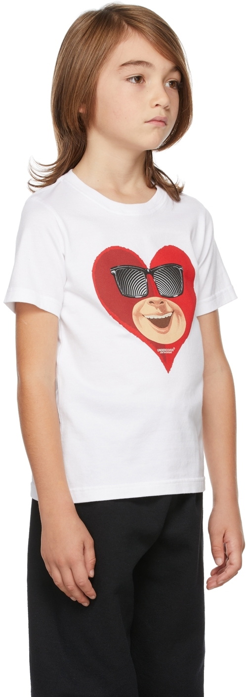 Undercover Kids White Heart Face T-Shirt Undercover