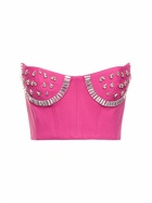 AREA - Embellished Watermelon Cup Bustier Top