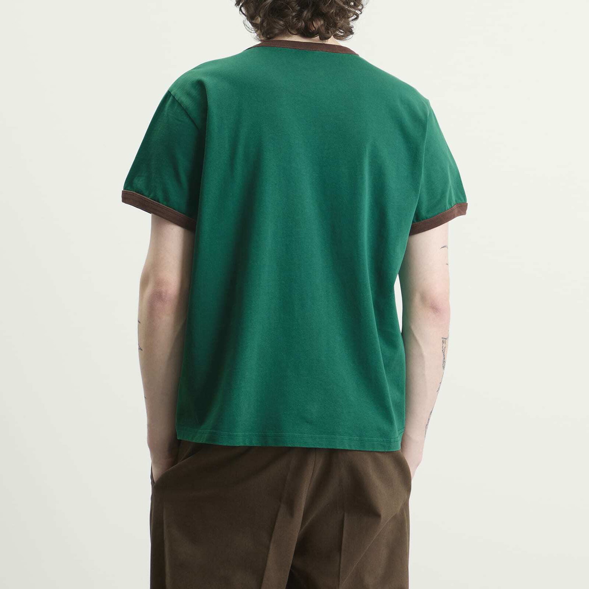 Le Père Men's Boy Sports Ringer T-Shirt in Lorien Green