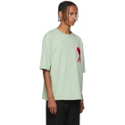 AMI Alexandre Mattiussi Green Ami De Coeur Patch T-Shirt