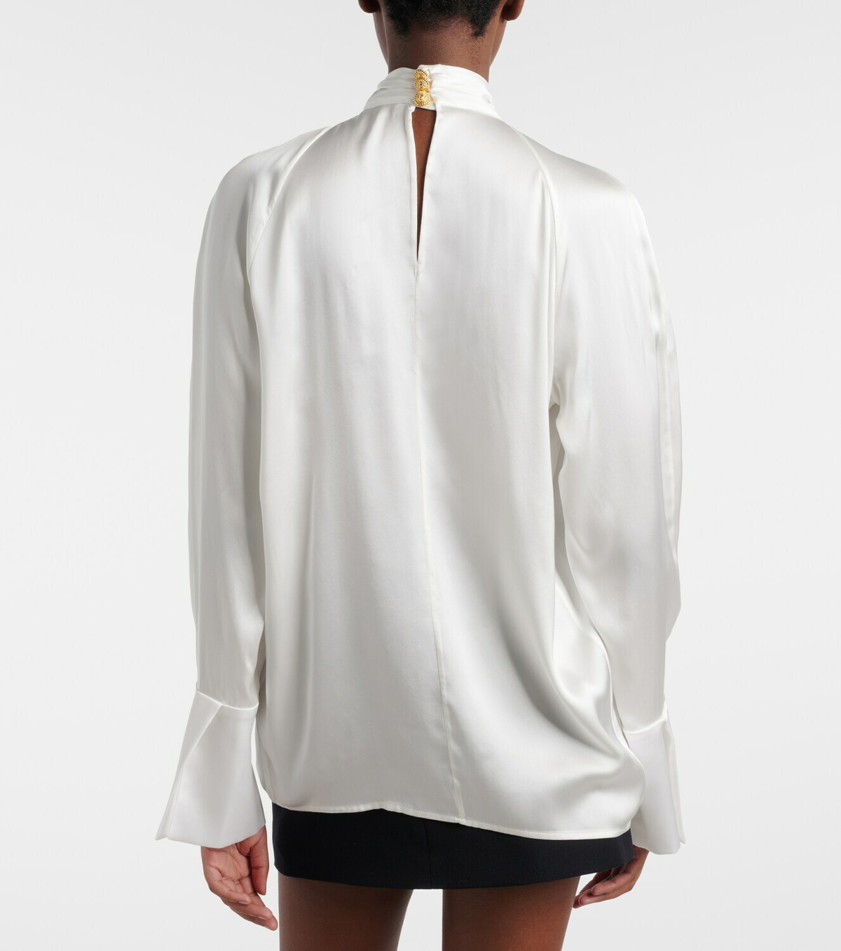 Balmain Draped silk satin blouse
