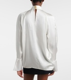 Balmain Draped silk satin blouse