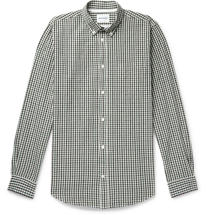 Photo: Norse Projects - Osvald Button-Down Collar Gingham Cotton and Linen-Blend Shirt - Navy