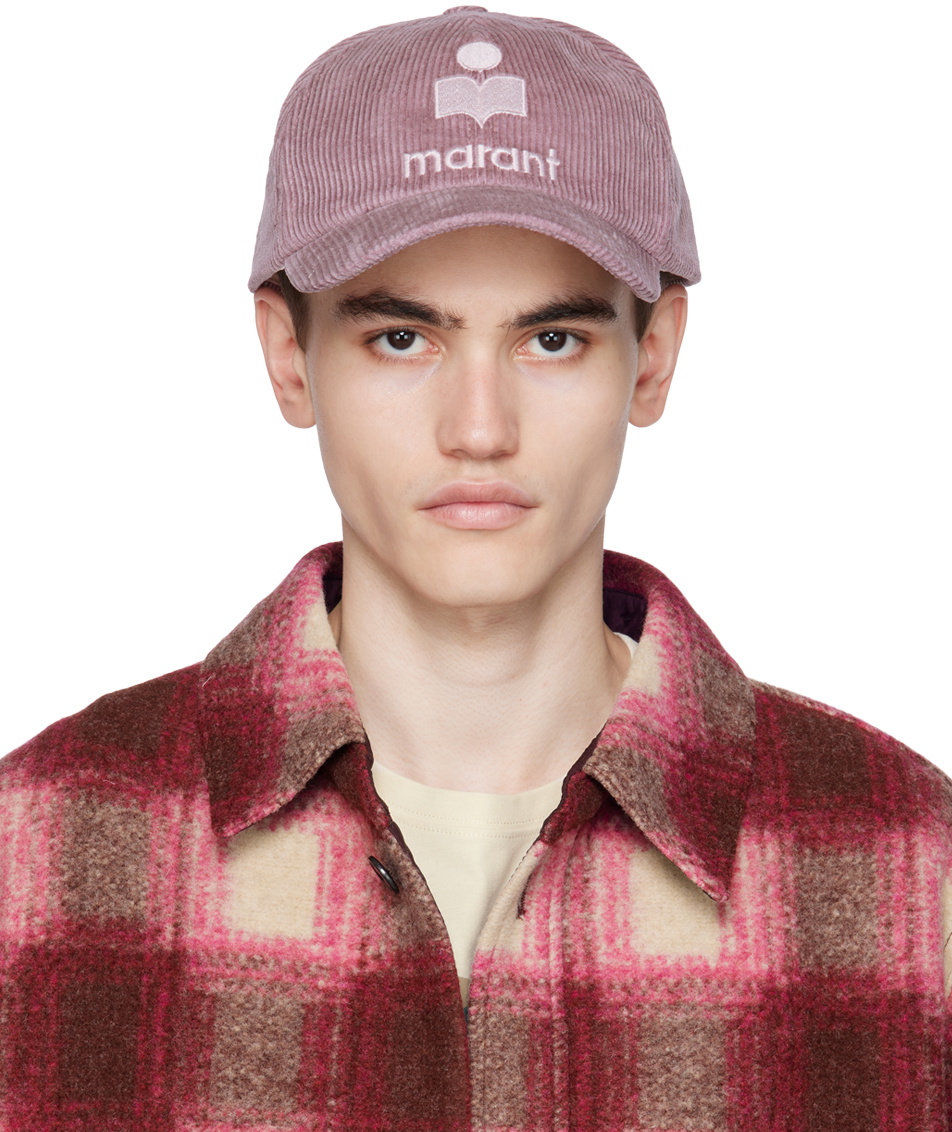 Isabel Marant Tyron beige Cap with purple iridescent logo Tyron Cap Woman ecru and black | ISABEL MARANT Official  main image 4