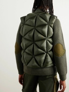 Moncler Genius - Pharrel Williams Logo-Appliquéd Leather-Trimmed Quilted Shell Down Gilet - Green