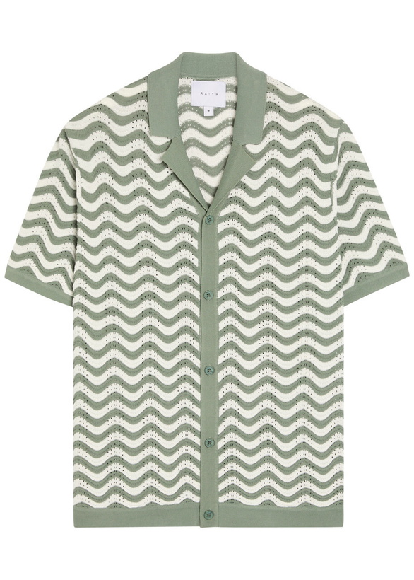 Photo: Raith Serenita Wavy Textured Crochet Shirt Green