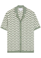 Raith Serenita Wavy Textured Crochet Shirt Green