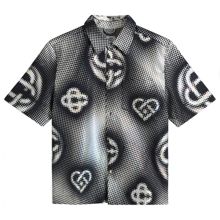 Photo: Casablanca Men's Pearlescent Monogram Denim Shirt in Blue