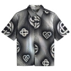 Casablanca Men's Pearlescent Monogram Denim Shirt in Blue