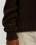 Officine Générale Randall 5 Gage Cotton V Neck Brown - Mens - Sweatshirts