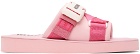 Moschino Pink Buckle Slides