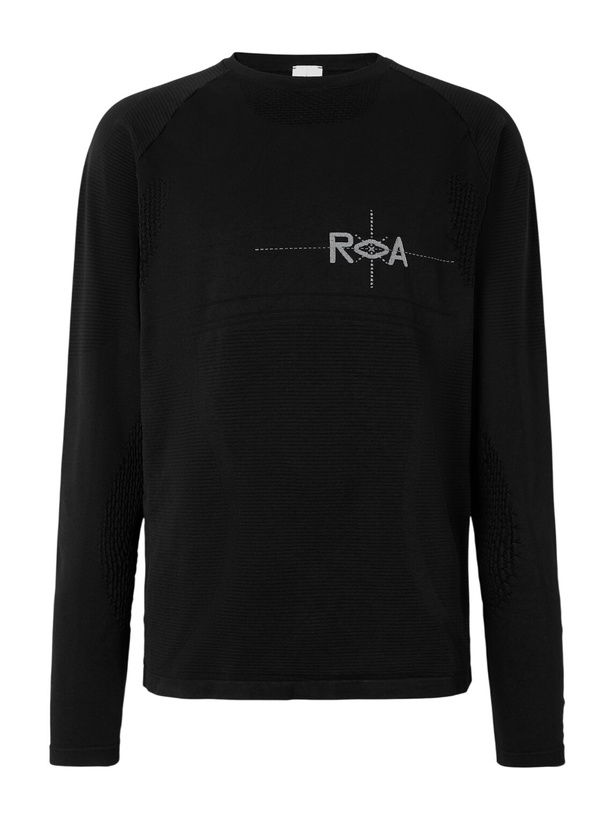Photo: ROA - Logo-Embroidered SENSIL® Breeze T-Shirt - Black