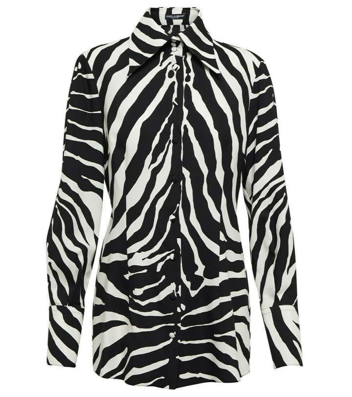 Photo: Dolce&Gabbana - Zebra-print silk-blend shirt