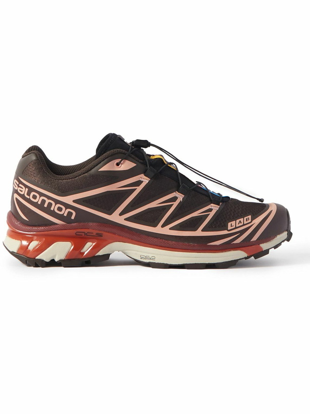 Photo: Salomon - XT-6 Rubber-Trimmed Mesh Sneakers - Red