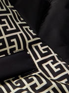Balmain - Rossignol Panelled Logo-Print Hooded Down Ski Jacket - Black