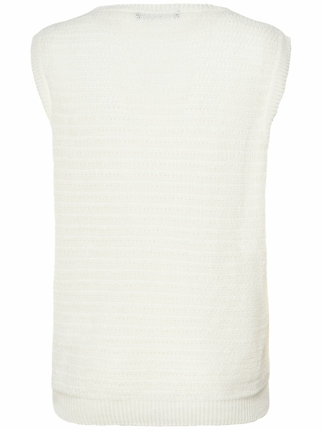 WEEKEND MAX MARA Caldaia Linen Knit Sleeveless Top Weekend