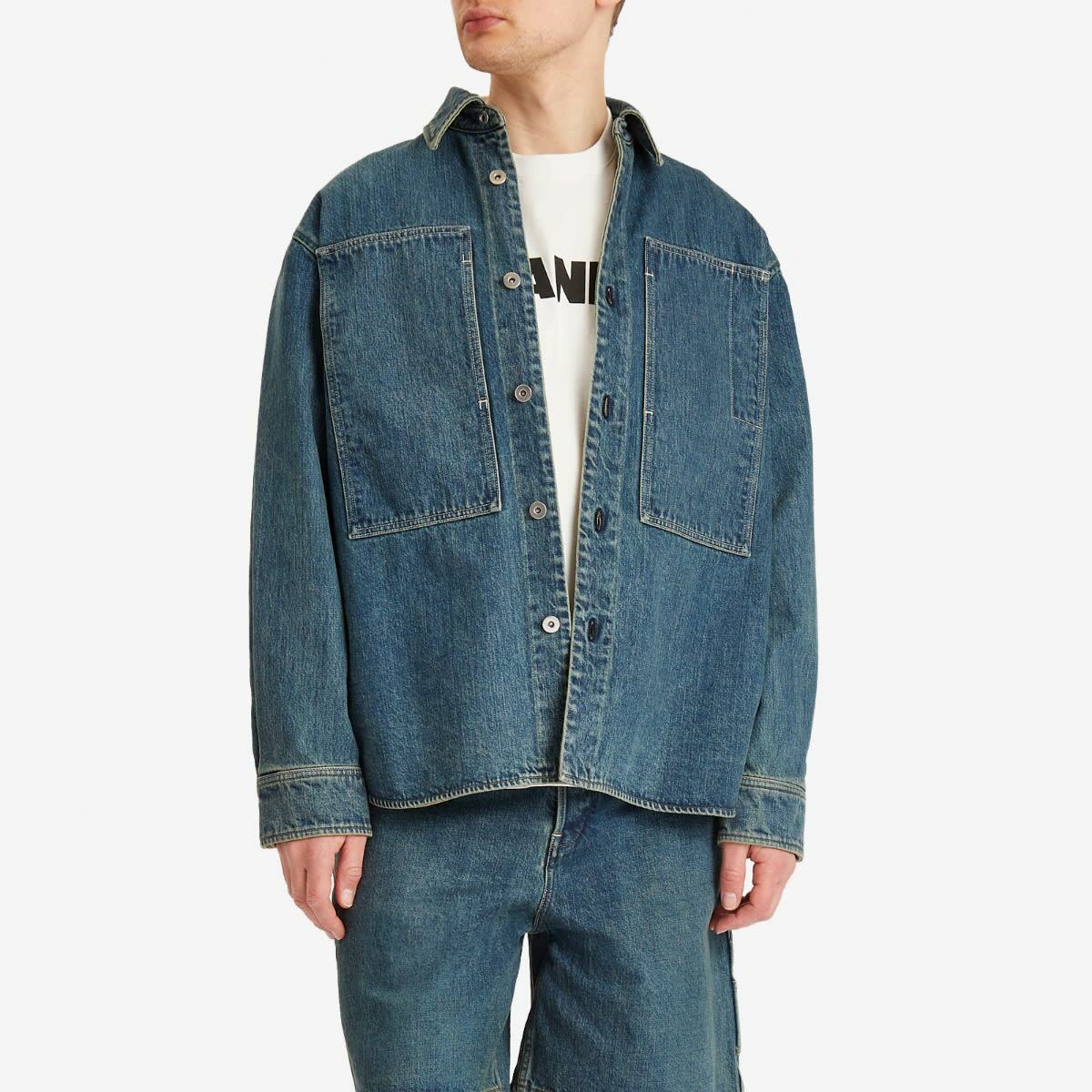 Jil Sander+ Men's Relaxed Fit Denim Shirt in Blue