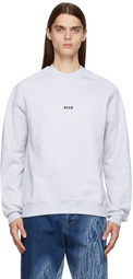 MSGM Grey Micro Logo Sweatshirt