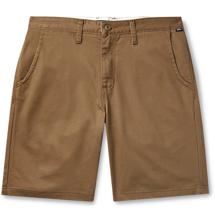 Photo: Vans - Slim-Fit Stretch Cotton-Blend Twill Shorts - Brown